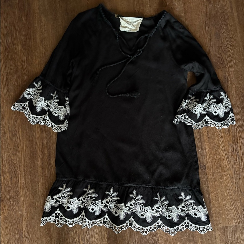 California Moon Rise Size Small Peasant Dress Juliet Sleeves Lined 100% Rayon